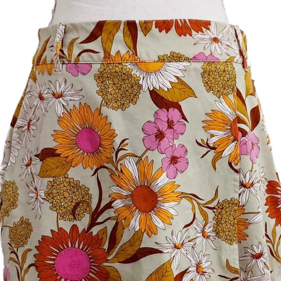 Spartina 449 Linden Skirt Heyward's Rate Gerber Daisy/Daisies Floral Faux Wrap - Picture 3 of 6